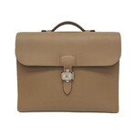 Hermès // Taurillon Clemence Leather Sac à Dépêches Briefcase // Etoupe Gray // Pre-Owned