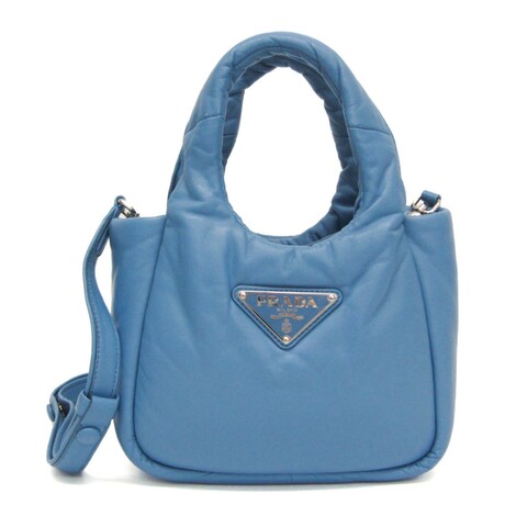 Prada // Padded Nappa Leather Shoulder Bag // Blue // Pre-Owned