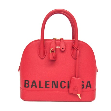 Balenciaga // Leather Ville Top Handle Bag // Red + Black // Pre-Owned