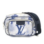 Louis Vuitton // Coated-Canvas + Leather + Nylon Crossbody Pouch // Blue + White // Pre-Owned