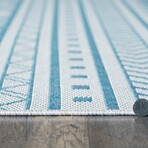 Provo Natura - Machine Woven Performance // Ivory/Aqua - Botanical (2’7” x 3’11”)