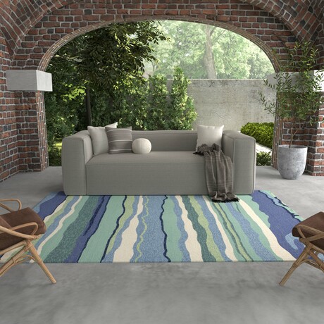 Harbor Lagoon - Hand Hooked Performance // Ocean - Coastal (6'2" x 3')