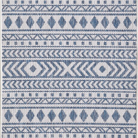 Provo Natura - Machine Woven Performance // Ivory/Blue - Botanical (2’7” x 3’11”)