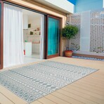 Provo Natura - Machine Woven Performance // Ivory/Aqua - Botanical (2’7” x 3’11”)