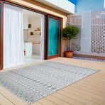 Provo Natura - Machine Woven Performance // Ivory/Aqua - Botanical (2’7” x 3’11”)