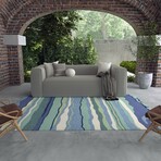 Harbor Lagoon - Hand Hooked Performance // Ocean - Coastal (6'2" x 3')