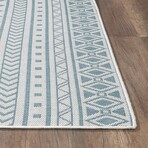 Provo Natura - Machine Woven Performance // Ivory/Aqua - Botanical (2’7” x 3’11”)