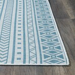 Provo Natura - Machine Woven Performance // Ivory/Aqua - Botanical (2’7” x 3’11”)
