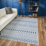 Provo Natura - Machine Woven Performance // Ivory/Blue - Botanical (2’7” x 3’11”)