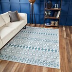 Provo Natura - Machine Woven Performance // Ivory/Aqua - Botanical (2’7” x 3’11”)