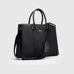 Saffiano Leather Tote Bag // Black