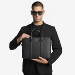 Saffiano Leather Briefcase // Black