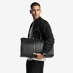 Saffiano Leather Duffle Bag // Black