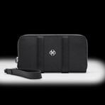 Saffiano Leather Zippy Wallet // Black
