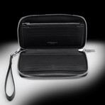 Saffiano Leather Zippy Wallet // Black