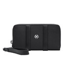 Croc-Embossed Leather Zippy Wallet // Black