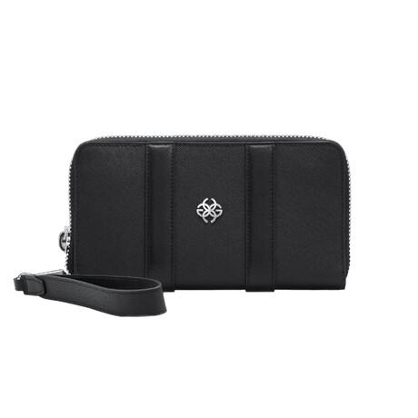 Saffiano Leather Zippy Wallet // Black