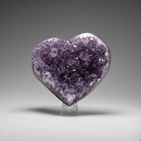Genuine Amethyst Crystal Cluster Heart From Uruguay // V6