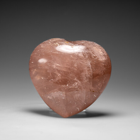 Genuine Polished Rose Quartz Heart From Brazil // V2