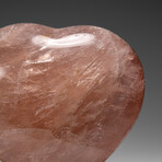 Genuine Polished Rose Quartz Heart From Brazil // V2