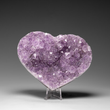 Genuine Amethyst Crystal Cluster Heart From Uruguay // V7