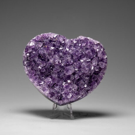 Genuine Amethyst Crystal Cluster Heart From Uruguay // V5