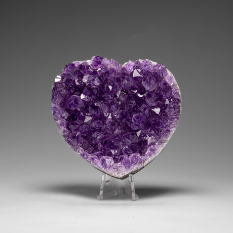 Genuine Amethyst Crystal Cluster Heart From Uruguay // V4