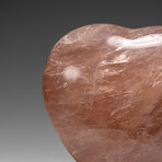 Genuine Polished Rose Quartz Heart From Brazil // V2