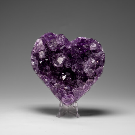 Genuine Amethyst Crystal Cluster Heart From Uruguay // V2