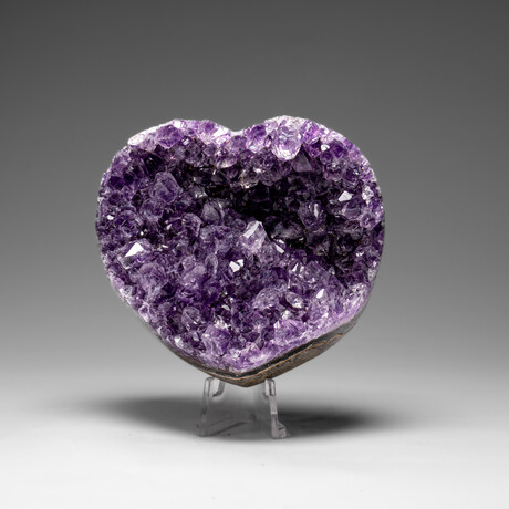Genuine Amethyst Crystal Cluster Heart From Uruguay // V3
