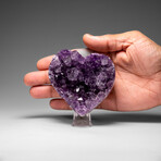 Genuine Amethyst Crystal Cluster Heart From Uruguay // V2