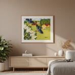"Hummingbirds" Framed Folk Art Painting Print By Maud Lewis