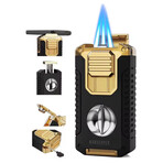 5-in-1 Triple Jet Cigar Lighter (Gold)
