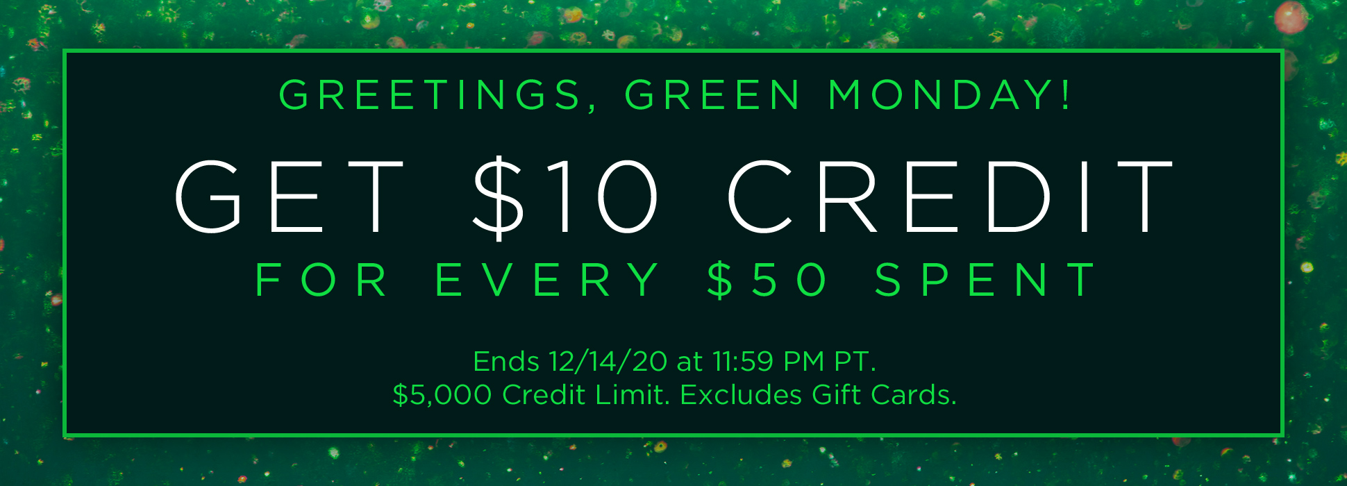 Green Monday sitewide (banners)