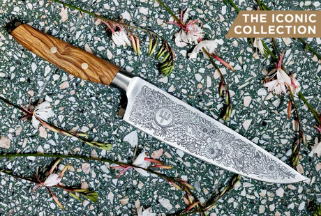 Beautifully Engraved Kitchen Knife