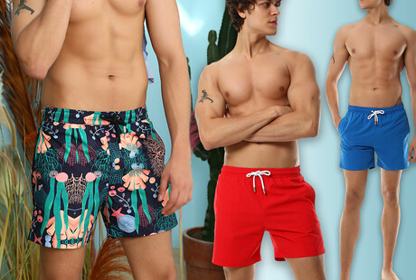 Swim Trunks With Matching Pouches