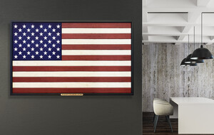 Rustic Wooden American Flags