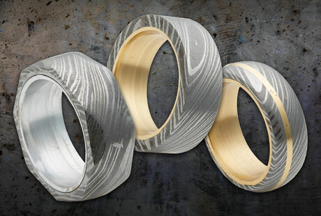 Custom Damascus Steel Rings