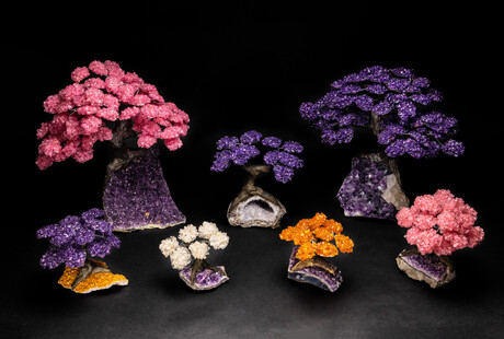 Artisan-Crafted Gemstone Trees