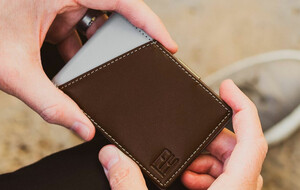 Forrest & Harold Money Clip Wallet - Espresso and Stone