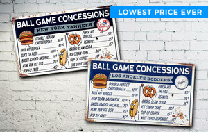 MLB Throwback Concession Signs 