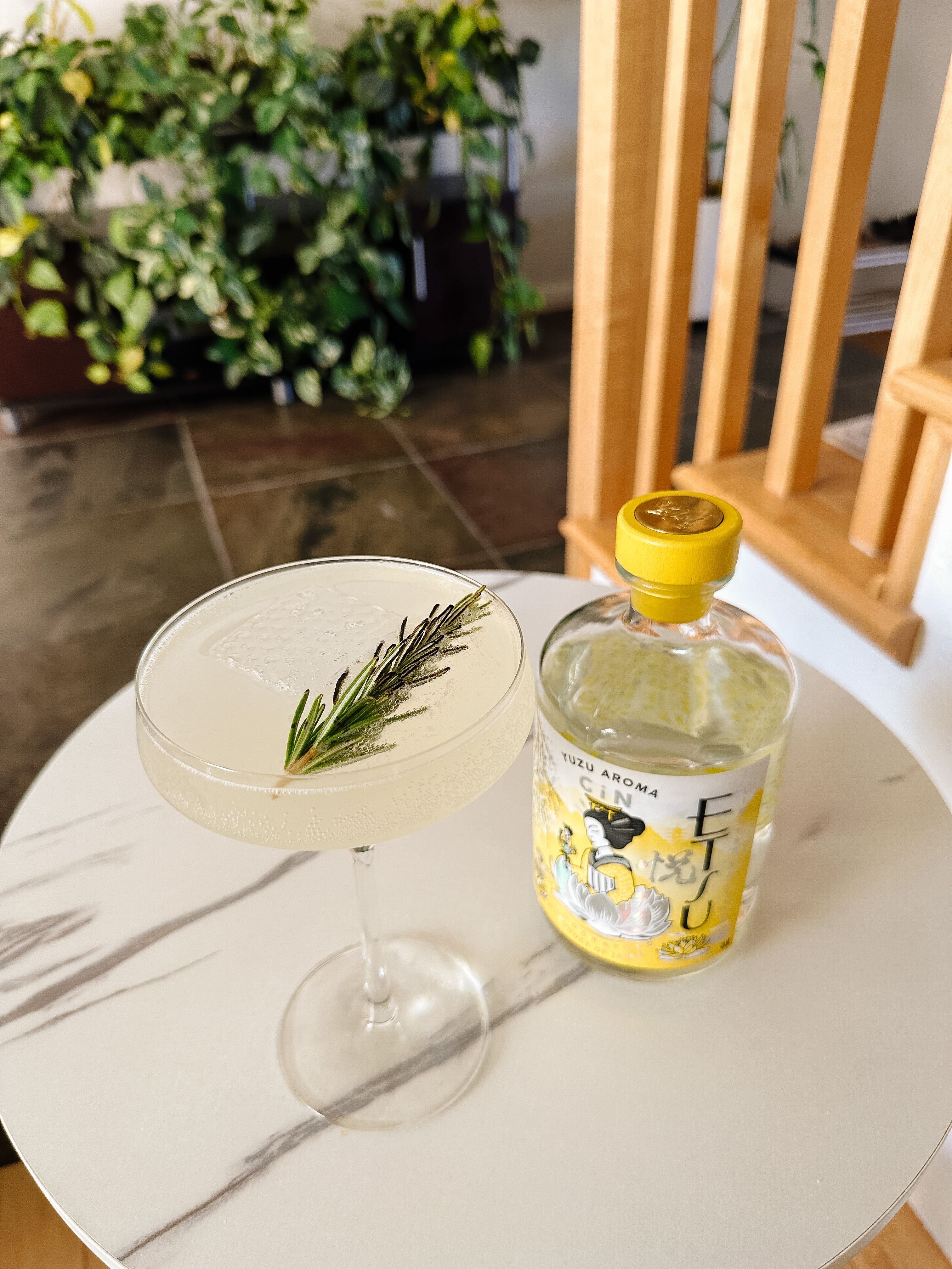 Yuzu Smoked Rosemary Cocktail