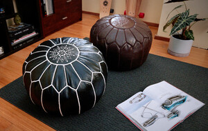 BeldiNest Moroccan Leather Poufs