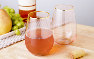 Rose Quartz Wine Gems & Rose Collection Glassware