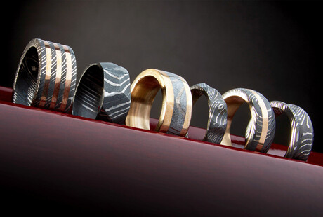 Custom Damascus Steel Rings