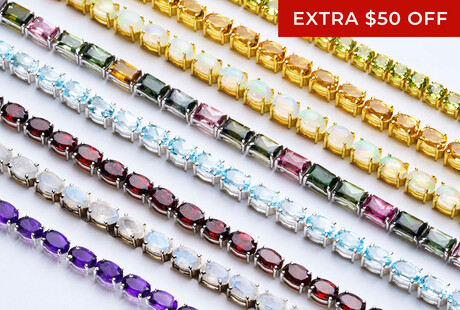 Gemstone Tennis Bracelets