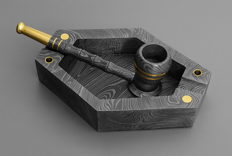 Custom Damascus Steel Ashtrays