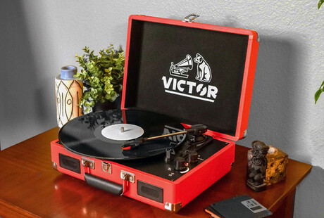 Dual Bluetooth Suitcase Turntable