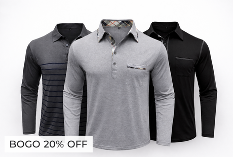 Patterned Long Sleeve Polos